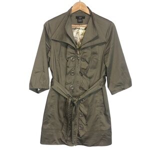 Luii Belted Single Breasted Mid Length Trench Coat, size M